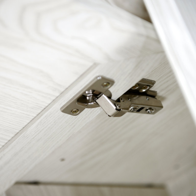 Buffet de 45,28 po avec portes en miroir en acrylique et tablettes intérieures réglables pour la salle à manger Espaces de vie - Design moderne