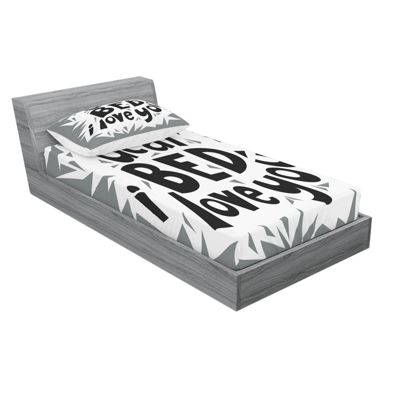 Ensemble de draps Saying, Ensemble de draps pour lit simple TG avec drap-hou
