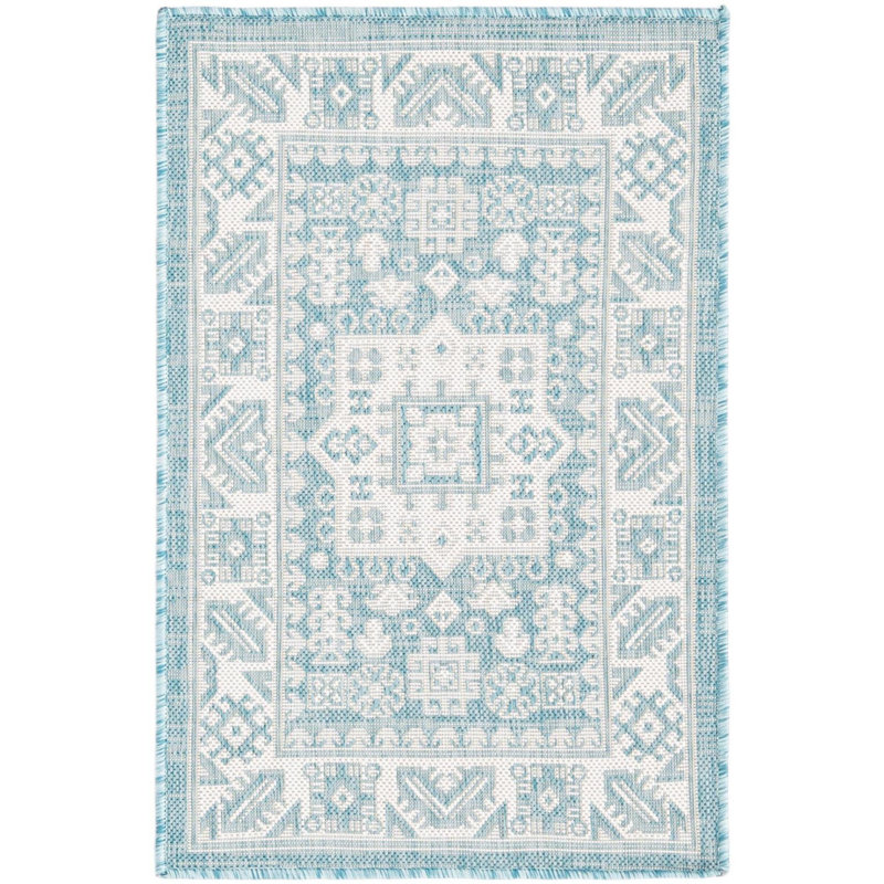 Outdoor Chand Area Rug Blue Color, Rectangle 2'2" x 3'
