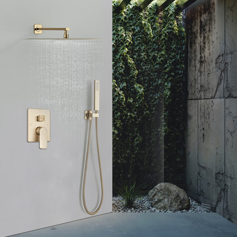 with Rough in-Valve, Brushed Gold