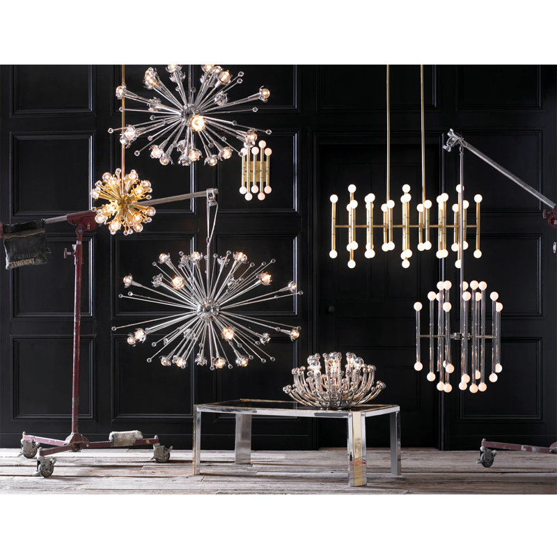 Sputnik 24 - Light Chandelier, Polished Nickel