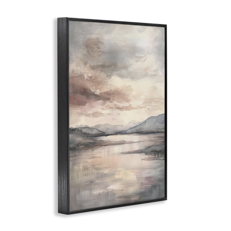 Giclée sur un paysage de lac couvert de nuages, conception de Petal Prints Design, H 18 po x l 12 po