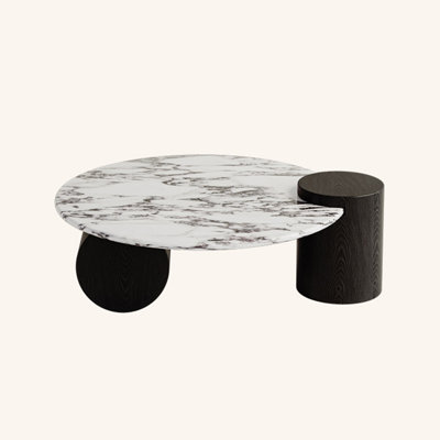 Cream style light luxury marble coffee table