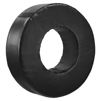 Football Tackle Wheel, Football Tackling Dummy, Waterproof PVC and High-Density Sponge Tackle Ring, Dummies Training Equipment with Straps, for Blocking, Hitting Drills and Practice, Black, 1PCS