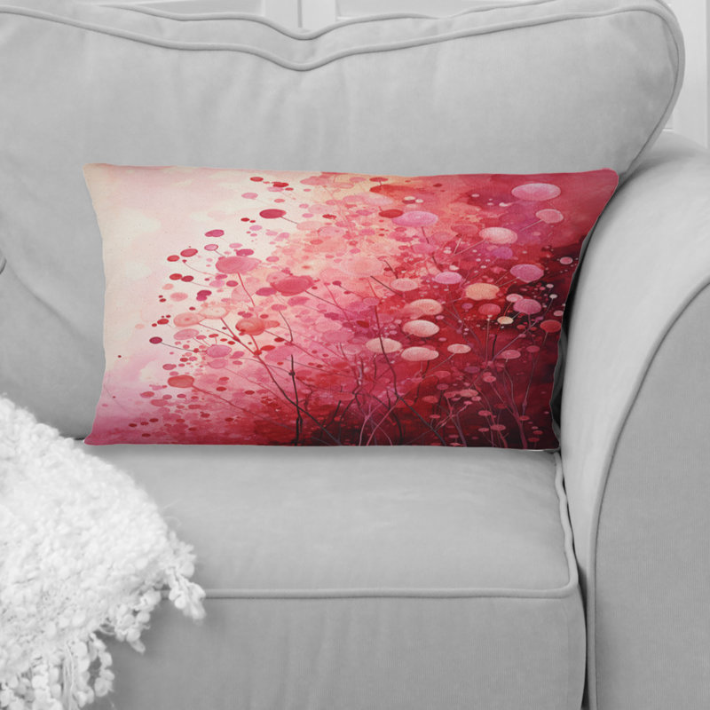 Coussin Crimson Reverie - Abstract Landscape