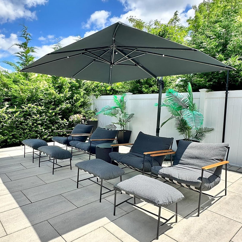 274cm X 335cm Rectangular Cantilever Parasol, Grey