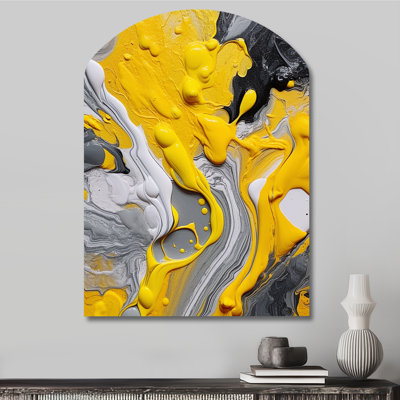 Cheyna - Asymmetrical Abstract Metal Wall Art, Arch Metal Wall Sculpture Print