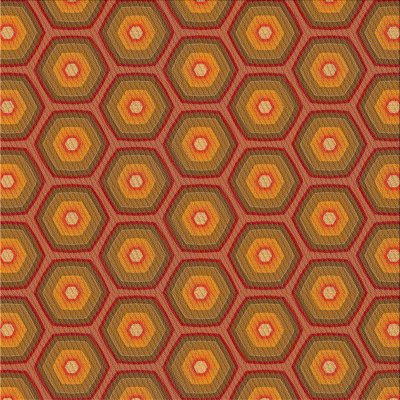Tapis jaune moutarde/brun tissé à la machine