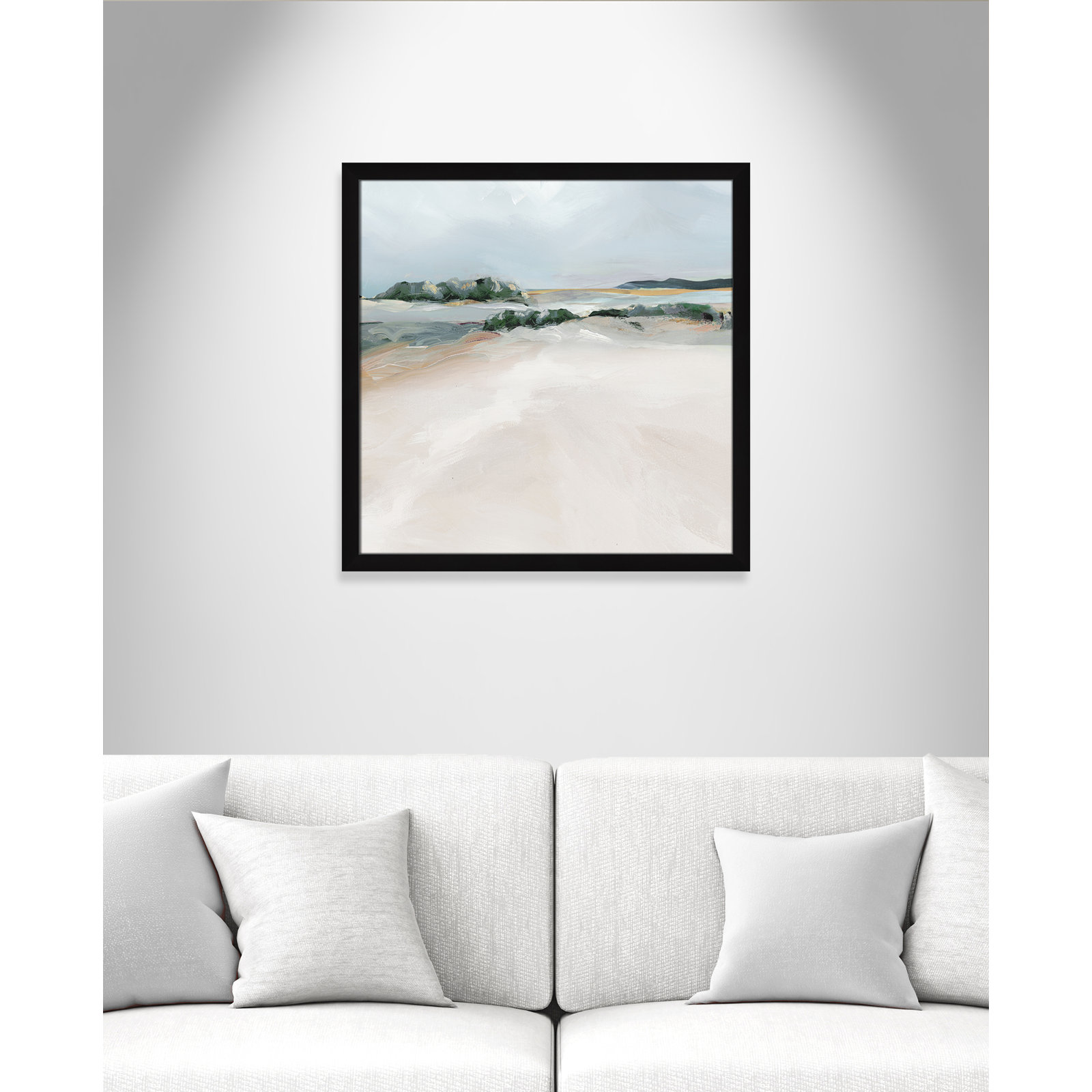 Anelis "Shimmering Path" Painting, 28.5" H x 28.5" W x 1.12" D, Black Framed