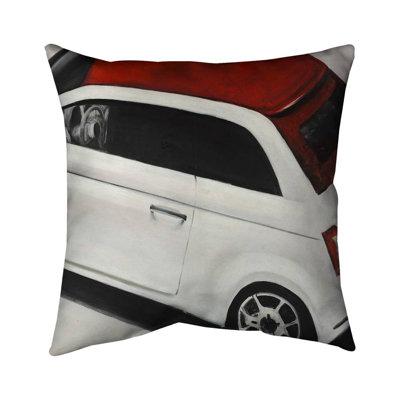 Italian red and white car - 16"x16" Throw pillow cover - Poly twill - Print on demand