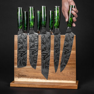 Black Walnut Knife Block Solid Wood Knife Block Vertical Kitchen Knife Block  Minimalist Knife Block 