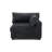 Upholstered Gray Faux Rabbit Fur Flannel Armchair with Pillow Back, One Arm Single Chair Module Part For Sectional Sofa-1543038418