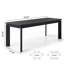 Table de salle à manger rectangulaire en bois massif avec pieds robustes et plateau épais, table de cuisine moderne en bois pour 4 à 6 personnes, noire-860686569-1015762294