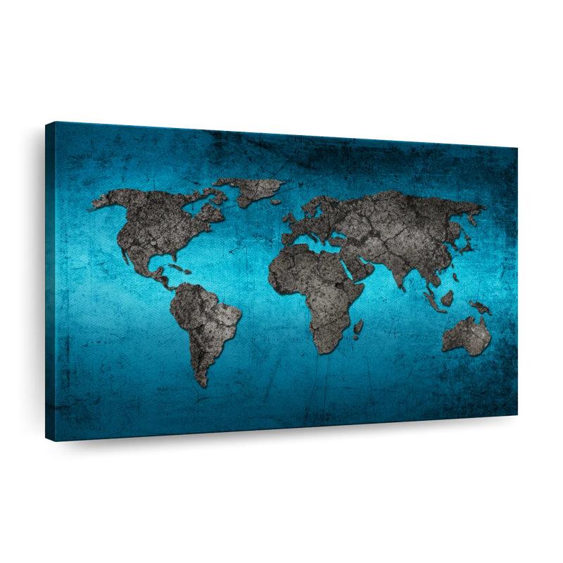 Ocean World Map Canvas Print, 20'' W x 30'' H