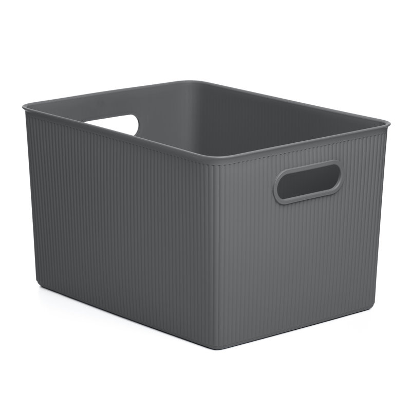 Cube en plastique, Gris, H 9 po x l 15 po x P 11,5 po