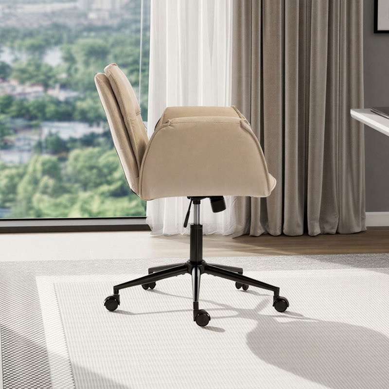 Fauteuil d'appoint pivotant en similicuir 23,6 po - Rotation à 360 °, Similicuir beige
