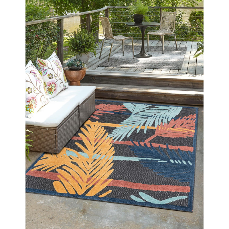 Parley Floral Indoor / Outdoor Rug, Rectangle 7'10" x 10'