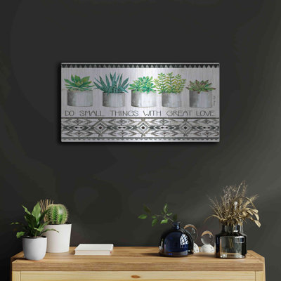 Do Small Things Succulents' by Cindy Jacobs, Metal Wall Art