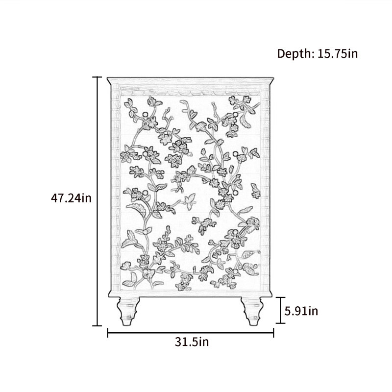 Commode d'appoint avec cinq tiroirs Retro, Brun