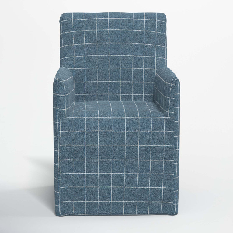 Silvia 20'' H Cotton Upholstered Armchair, Cafe Rainstorm