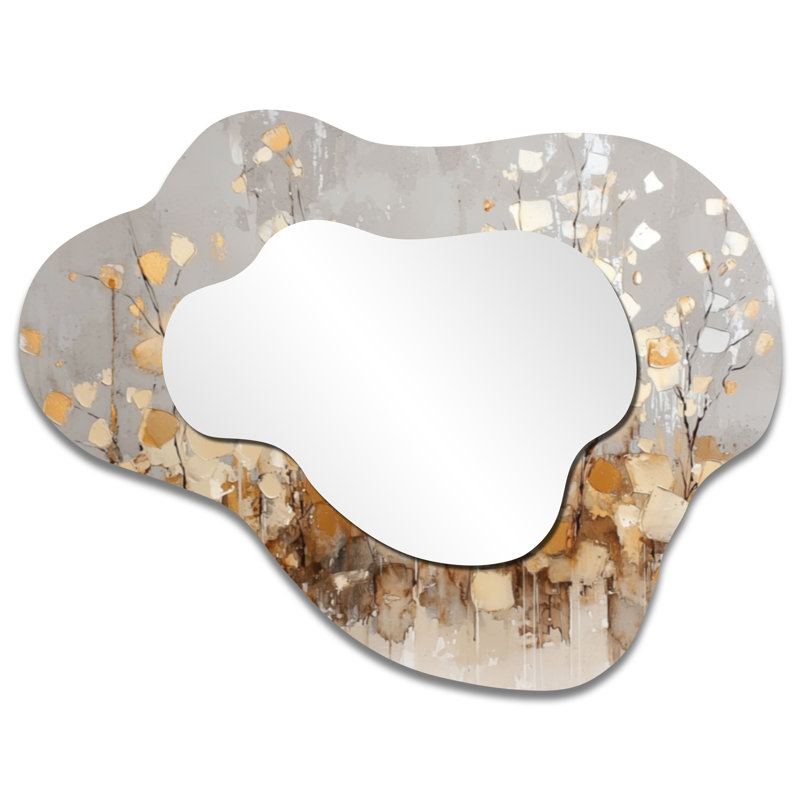 Miroir mural blanc - Horizon minimaliste, impression métallique, 27" x 35"