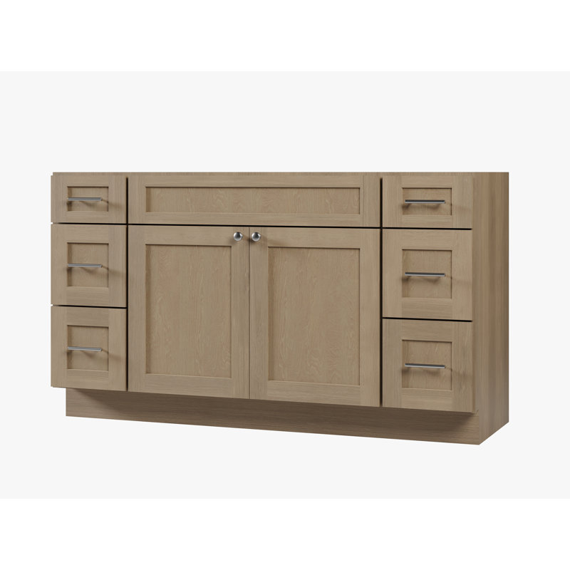 Base de meuble-lavabo simple 60 po Disar, Chêne naturel