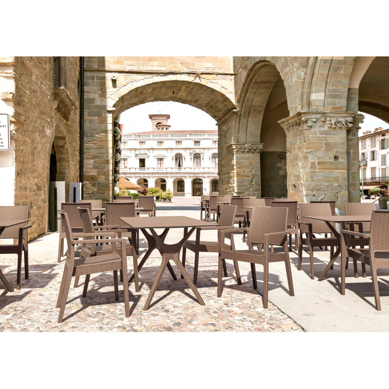 Rectangular Outdoor Dining Table , 31.5 " D, 29.5" H x 55" L x 31.5" W, Brown
