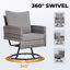 Ensemble de meubles de patio 3 pièces en osier avec chaises pivotantes et table basse-814113090