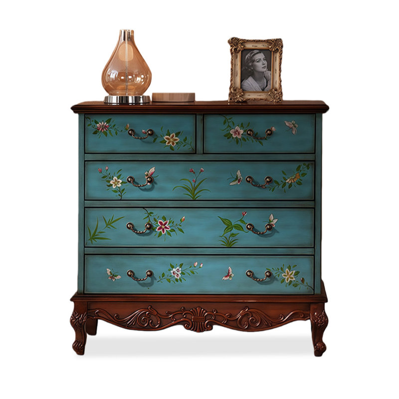 Blue Solid Wood Accent Cabinet, Blue