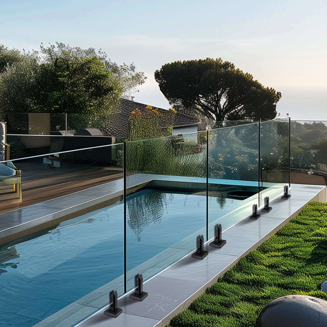 VEVOR Glass Clamp 10 PCS Square Railing Bracket for 0.31 "-0.47 " Glass (Set of 10) VEVOR