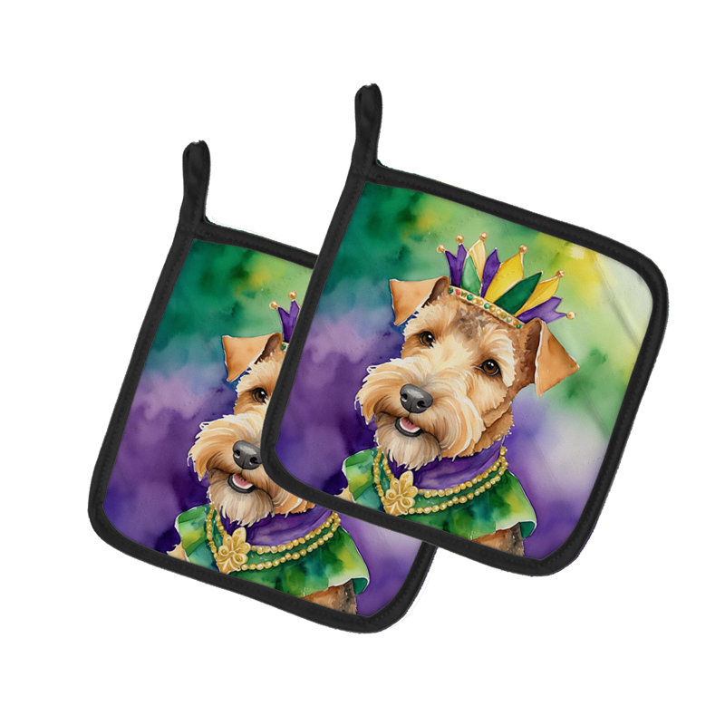 Paire de poignées Lakeland Terrier King of Mardi Gras