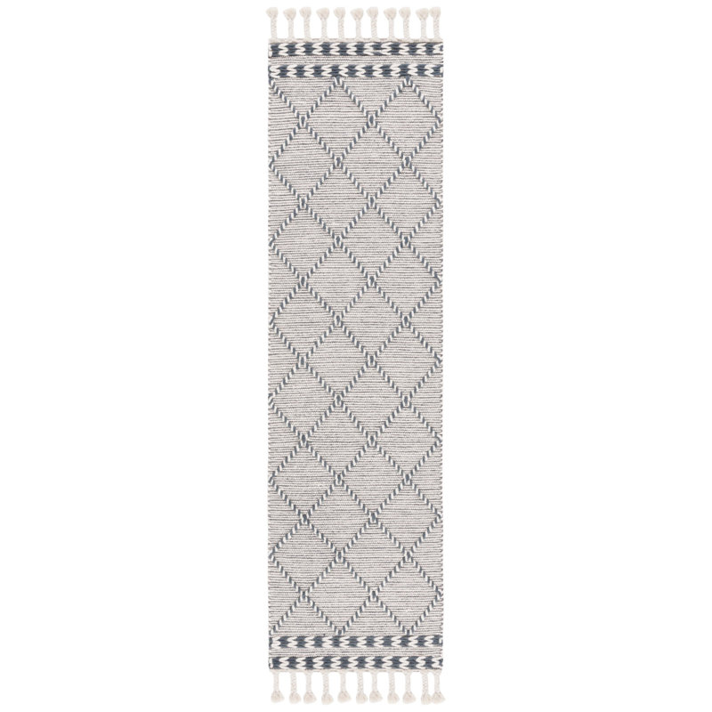 Dessiree Hand Woven Wool And Cotton Geometric Rug, Runner 2'3" x 8'