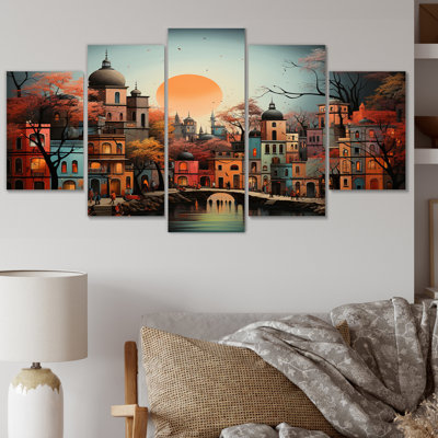 Ndian Art Indian Splendor - Indian Canvas Wall Art - 5 Panels