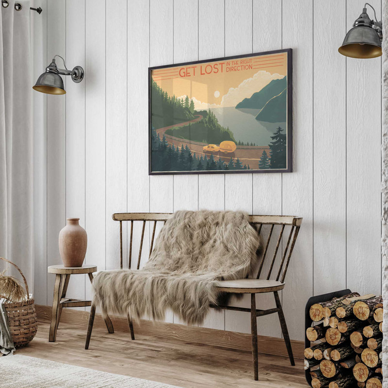 «Chasser les couchers de soleil», Cadre en chrome poli, H 25,25 po x l 25,25 po