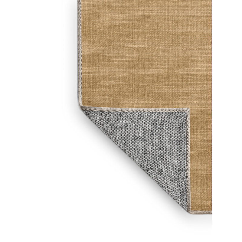 Machine Washable Solid Brown Area Rug, Square 4'