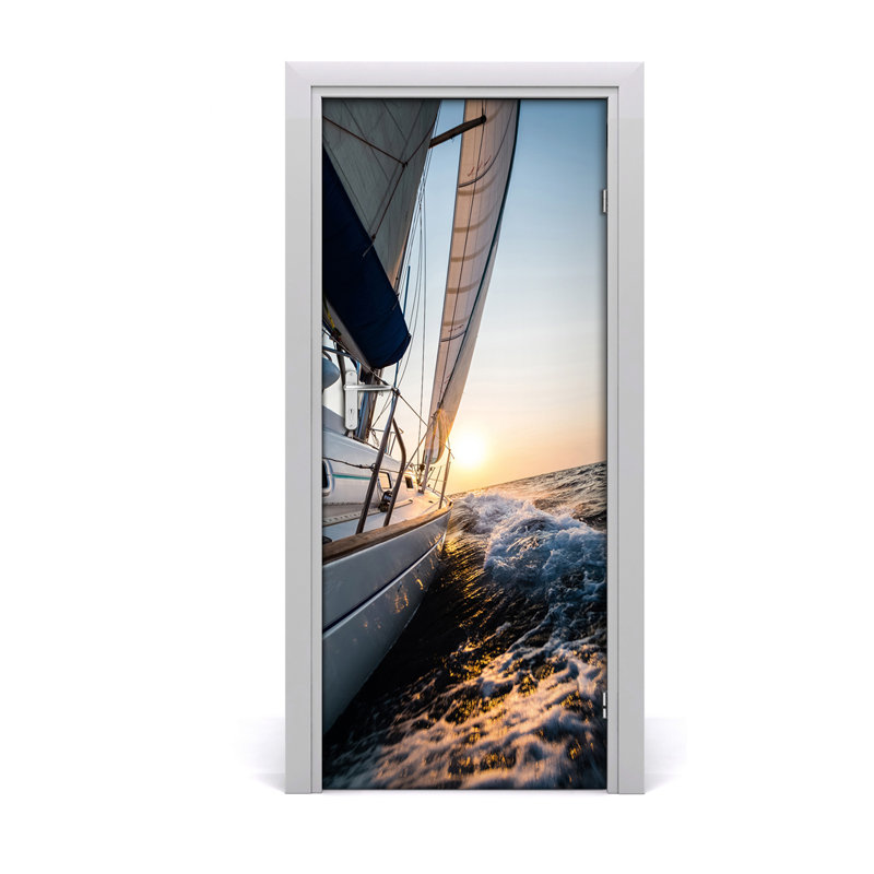 Yacht At Sea Door Decal