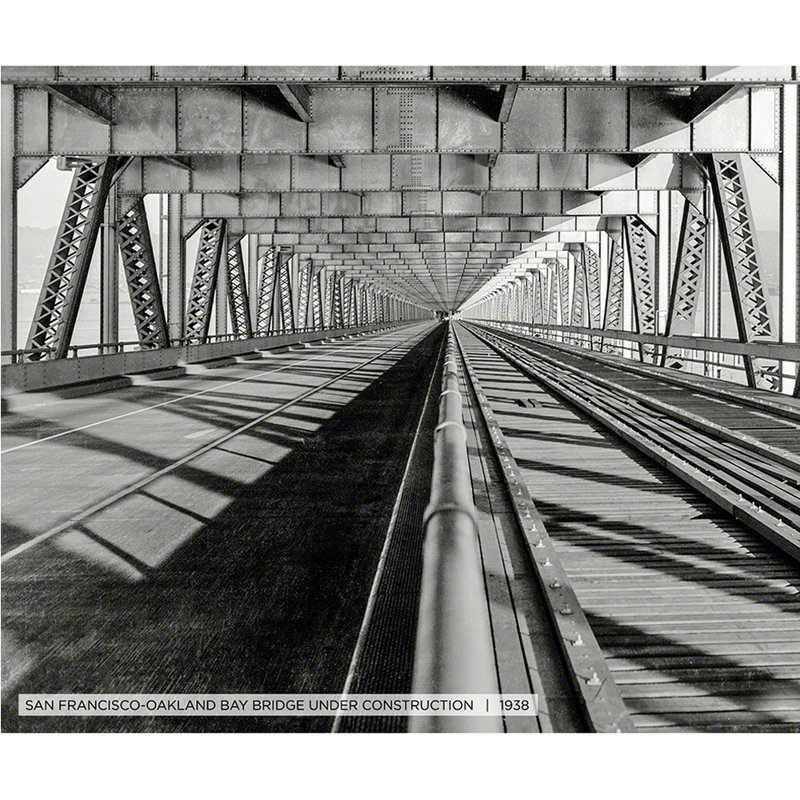 " San Francisco-Oakland Bay Bridge Under Construction ", 20" H x 24" W x 1.5" D
