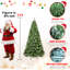 Arbre de Noël 9 pi en PVC pré-éclairé avec 650 lumières UL, embouts 1930, fil mémoire dépliable automatiquement, assemblage facile avec support en métal stable - arbre de Noël artificiel complet-843378078-843378079