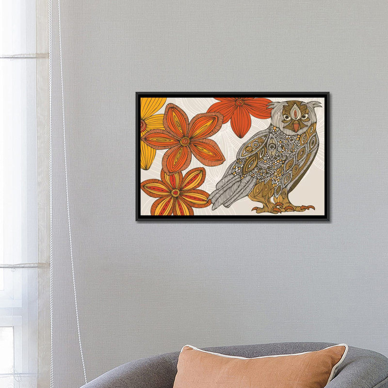 « matt the hibou », impression sur toile tendue, H 18 po x l 26 po x P 1,5 po, Toile avec cadre noir