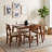 5 Pcs Farmhouse Dining Table Set with Rectangular Table and 4 Upholstered Chairs-120815620