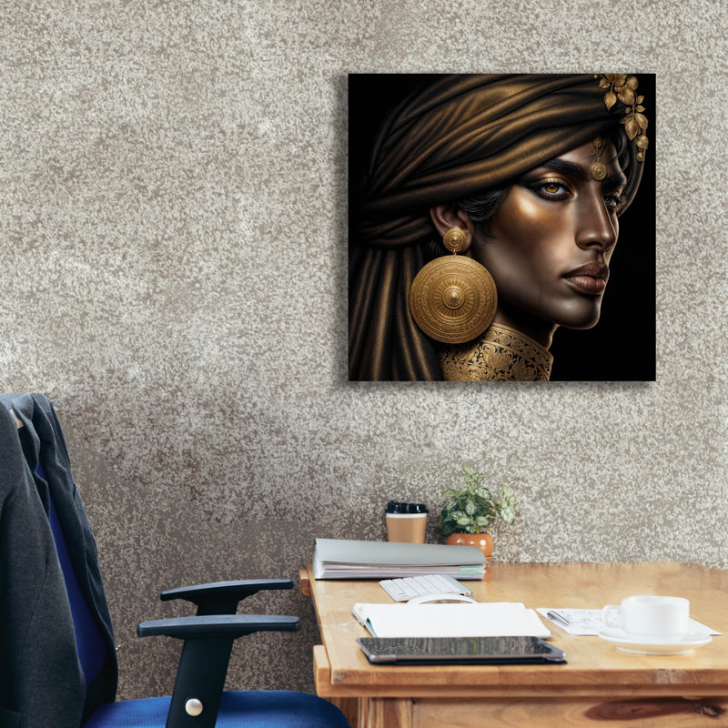 «Golden Look» par Rey Klimt, art mural sur toile, 26 po x 26 po