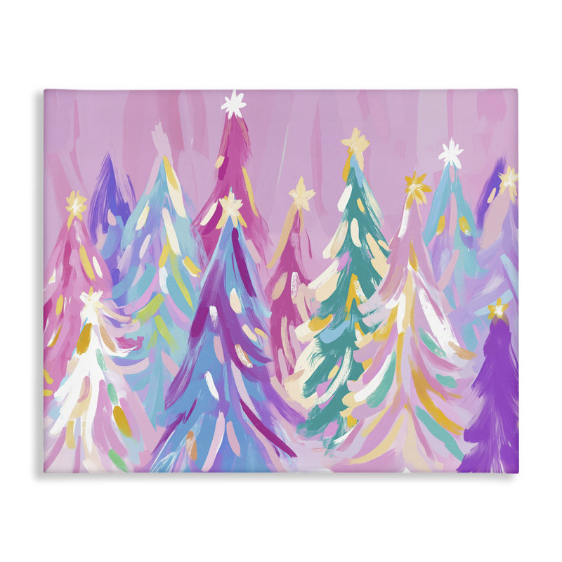 «Pastel Christmas Trees Abstraction Canvas» par Arlington Prints, H 16 po x l 20 po