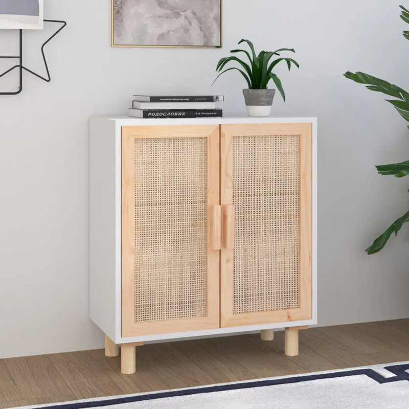 Charlita 60 Cm Wide Pine Wood Sideboard, White