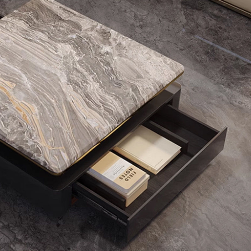 High-end light luxury designed coffee table, 16.53" H x 35.43" L x 35.43" W