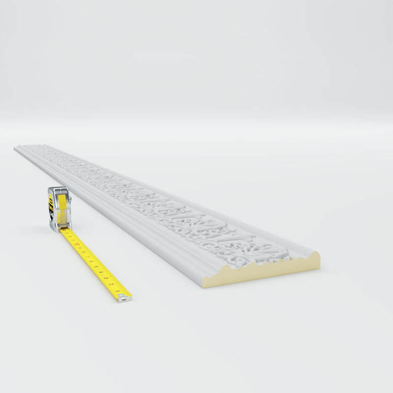 Primed White Geometric Crown Moulding Panel Sample