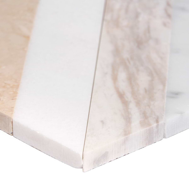 Bowery 8x8 Chevron Polished Marble Mosaic Tile