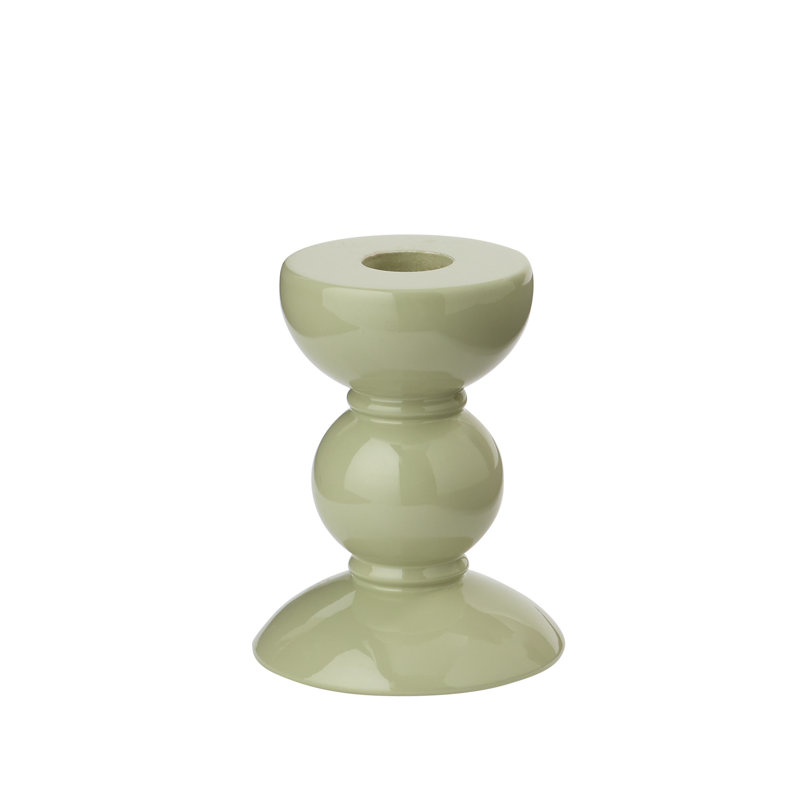 Bobbin Candlestick, Sage, 3.94" H x 1.97" W x 1.97" D