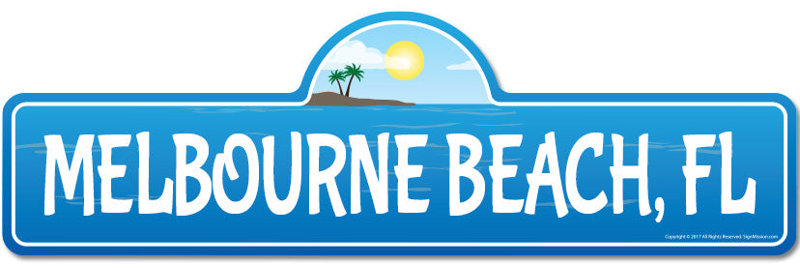 Plaque de rue Melbourne Beach Fl en plastique robuste 6 po x 18 po