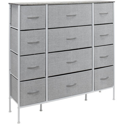 Commode avec 12 tiroirs - Unité de rangement pour commode pour chambre à coucher