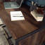 Bureau avec rehausse, finition brune
